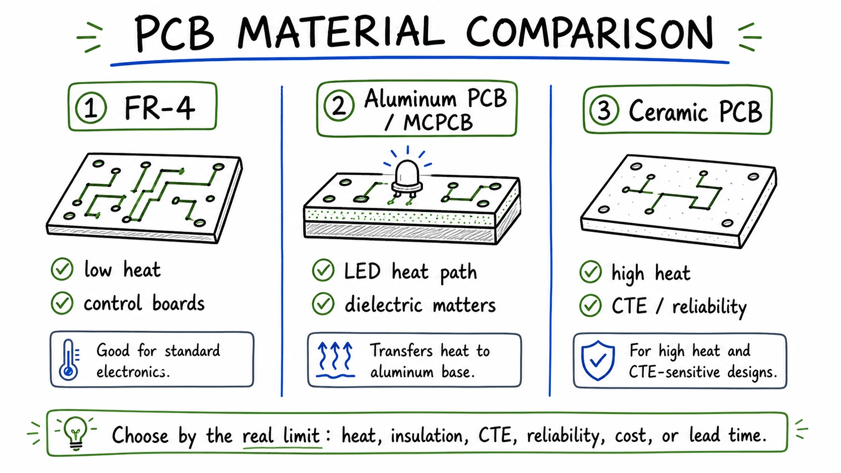 FR-4 aluminum PCB and ceramic PCB comparison