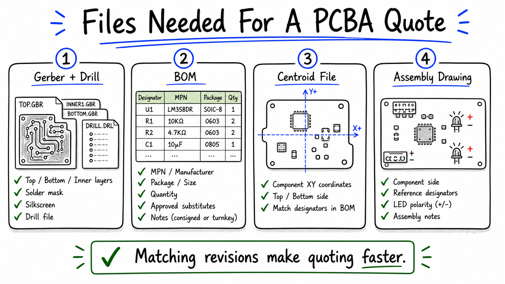 Files needed for a PCB assembly quote